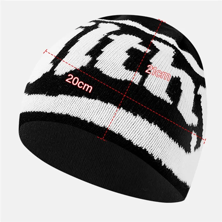 Gorro de invierno de punto con diseño de letras para deportes al aire libre, a prueba de viento, para hombres y mujeres - FILT-01