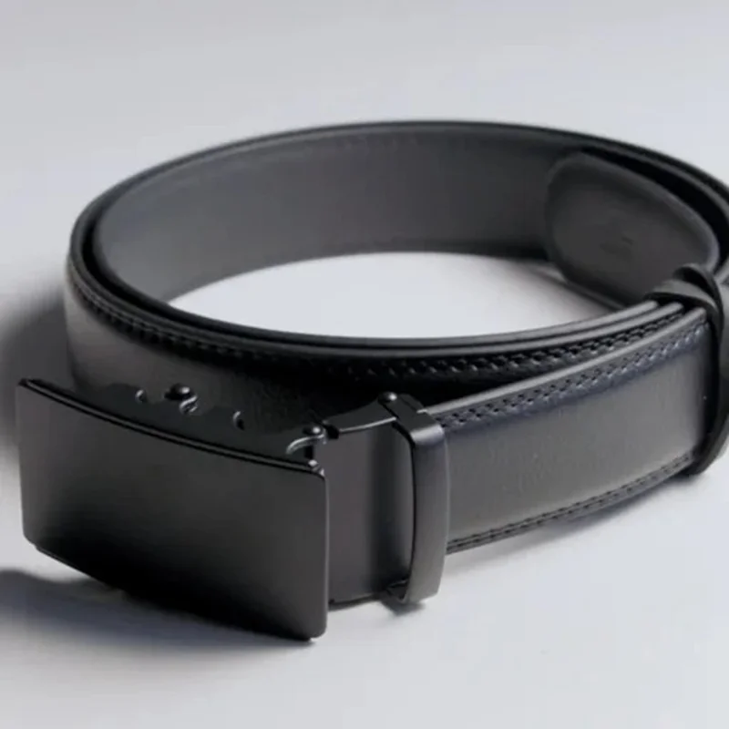 Ceinture en cuir véritable de 125 cm pour homme, style décontracté et professionnel, avec boucle en alliage