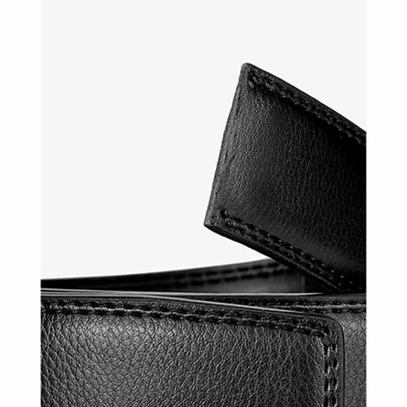 Ceinture en cuir véritable de 125 cm pour homme, style décontracté et professionnel, avec boucle en alliage
