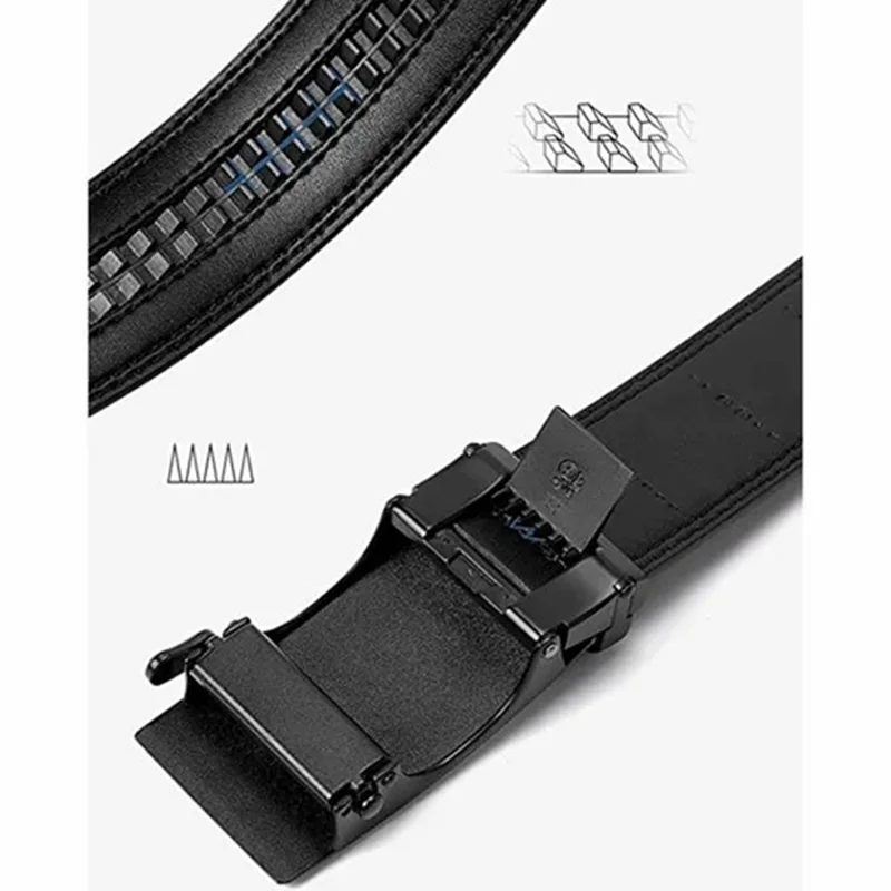 Ceinture en cuir véritable de 125 cm pour homme, style décontracté et professionnel, avec boucle en alliage
