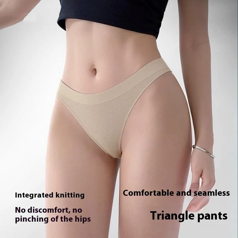 GOLOVEJOY NK03 Damen High Waist Sport-Unterwäsche Antibakterieller String Nahtlos Atmungsaktiv Yoga Slip - Caramel S