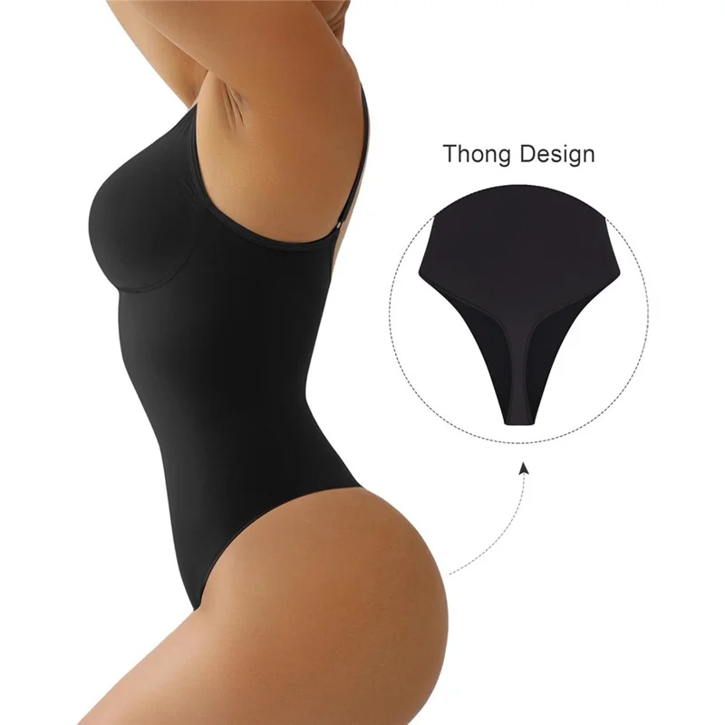 Nylon + Polyamid Formende Body med Justerbare Remme Høj Talje - Sort / 3XL