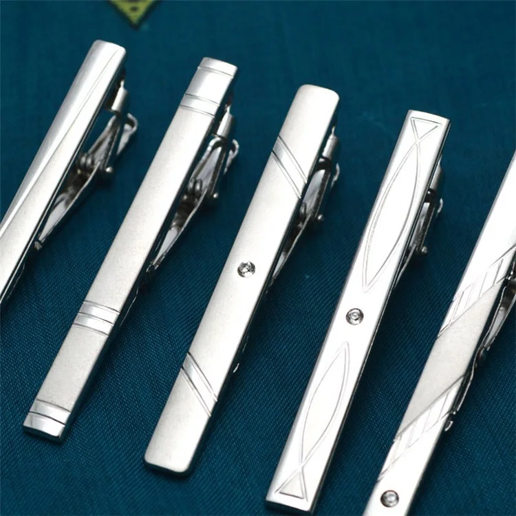Z01-Z06 Tie Clips Для Мужчин Обычный Галстук Свадебный Бизнес Металлический Галстук (серебро) - Z01