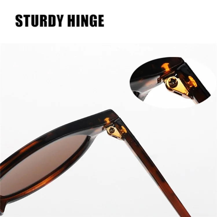 13028 Retro Round Sunglasses Vintage Style Shades Rivet Decor Sun Glasses - White / Gray
