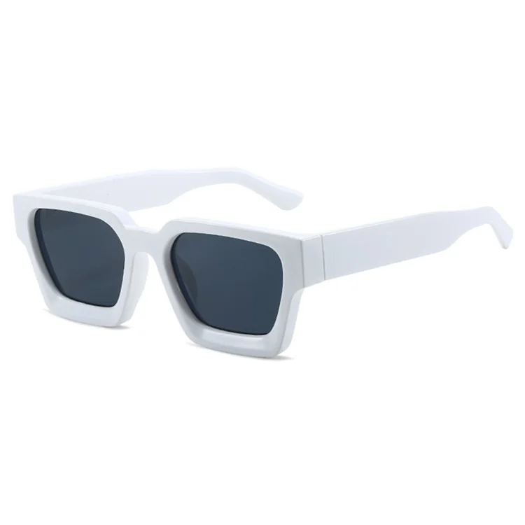 229402 Oversized Square Sunglasses for Men Women Retro Driving Glasses Shades Eyewear - White / Black Grey