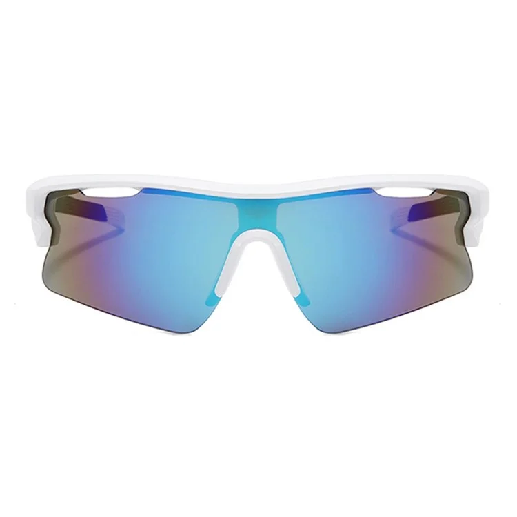 Gafas de sol para ciclismo al aire libre de 8310, ligeras y para mujer - Montura blanca / Lente azul