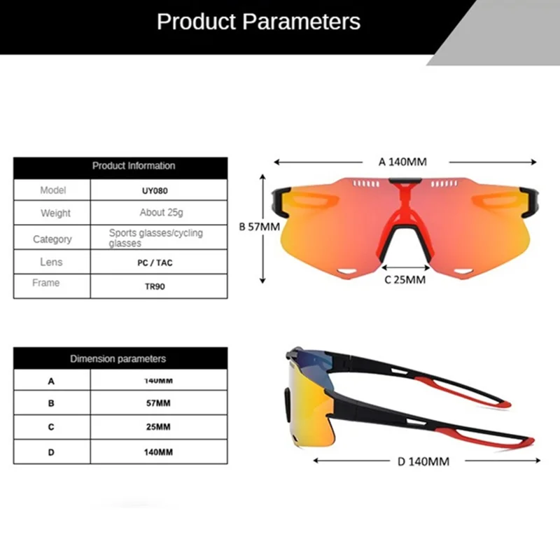 UY080 Riding Sunglasses UV400 Protection Sports Glasses Outdoor Anti-ultraviolet Bike Goggles - 06