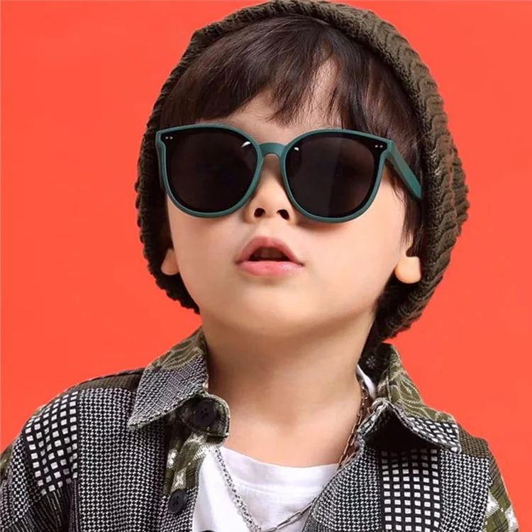 Lunettes de soleil polarisées pour enfants de 3 à 10 ans, monture souple en TPEE, verres de soleil - Vert