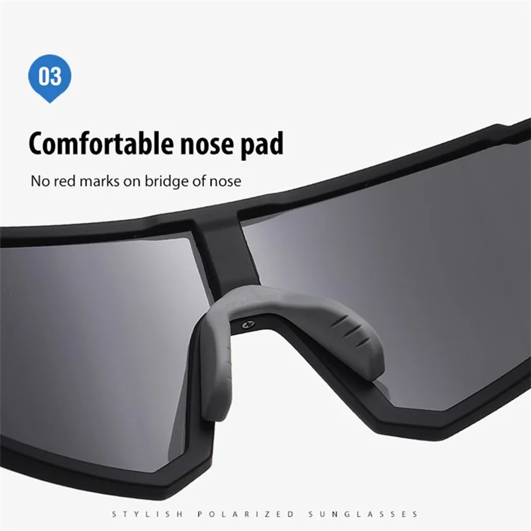 3058 Outdoor Sports PC Sunglasses Fashion Lightweight Polarized Sunglasses - Black / Orange Red