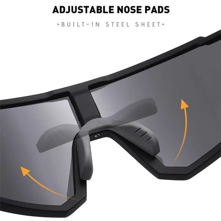 3058 Outdoor Sports PC Sunglasses Fashion Lightweight Polarized Sunglasses - Black / Orange Red
