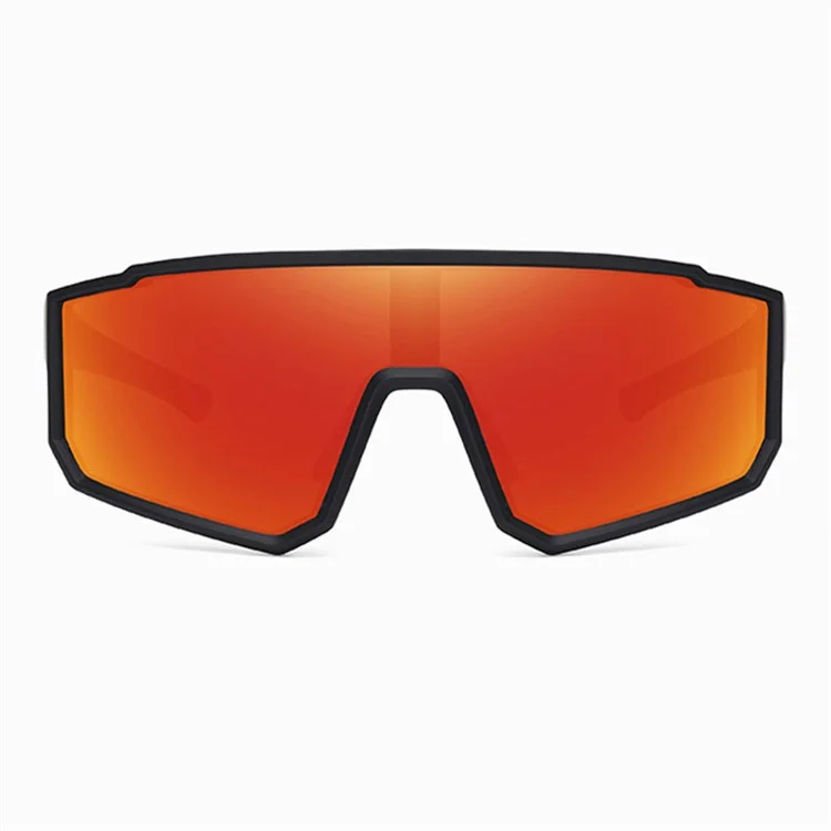 3058 Outdoor Sports PC Sunglasses Fashion Lightweight Polarized Sunglasses - Black / Orange Red