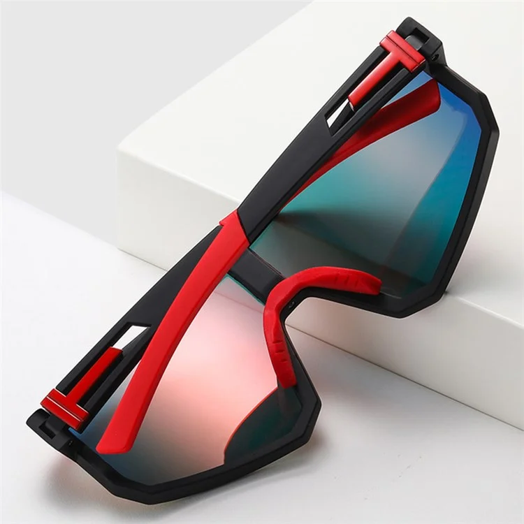3058 Outdoor Sports PC Sunglasses Fashion Lightweight Polarized Sunglasses - Black / Orange Red