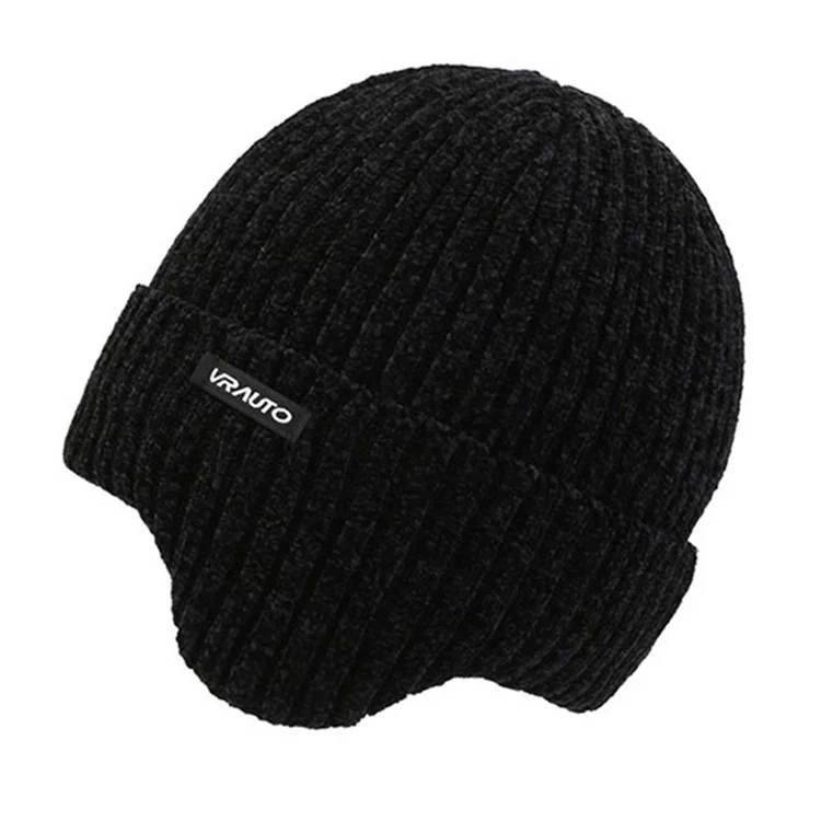 VRAUTO Chenille Beanie Winter Thickened Hat Knit Cap for Cycling, Running - Blue