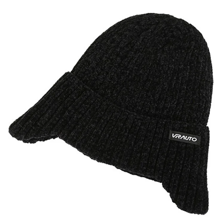 VRAUTO Chenille Beanie Winter Thickened Hat Knit Cap for Cycling, Running - Blue