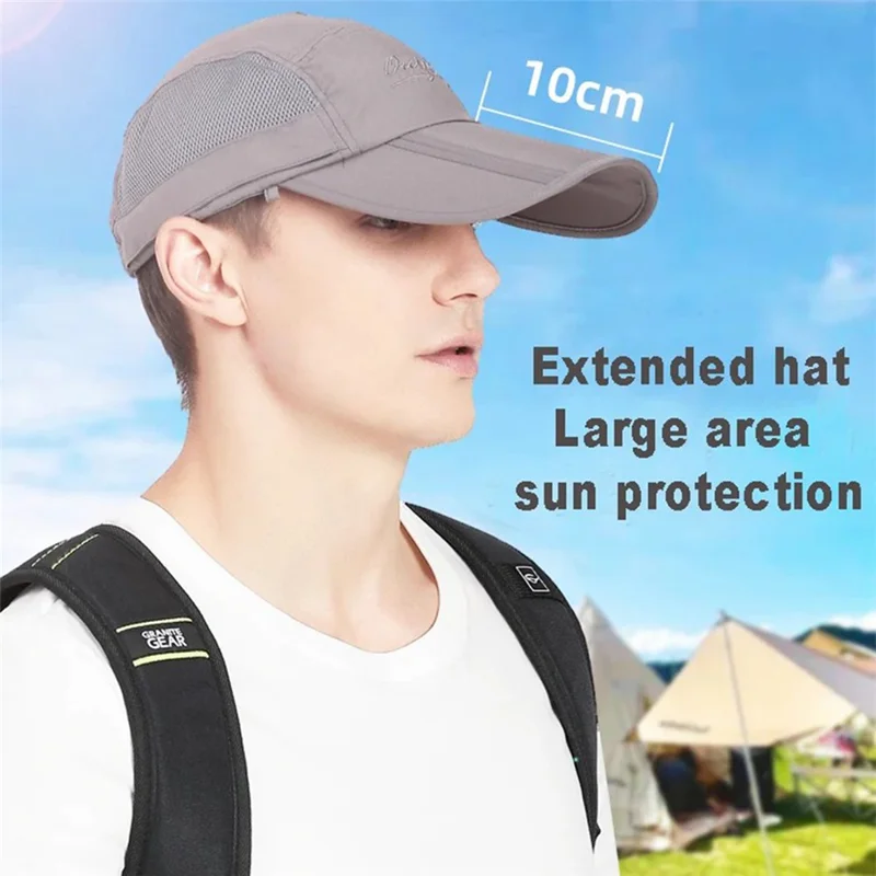 OUTFLY B12038 Anti-UV Outdoor Sun-proof Hat Quick-drying Face Neck Flap Anti-sun Hat - Adult Light Grey