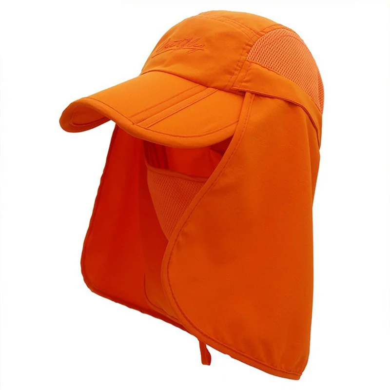 OUTFLY B12038 Anti-UV Outdoor Sun-proof Hat Quick-drying Face Neck Flap Anti-sun Hat - Children Orange