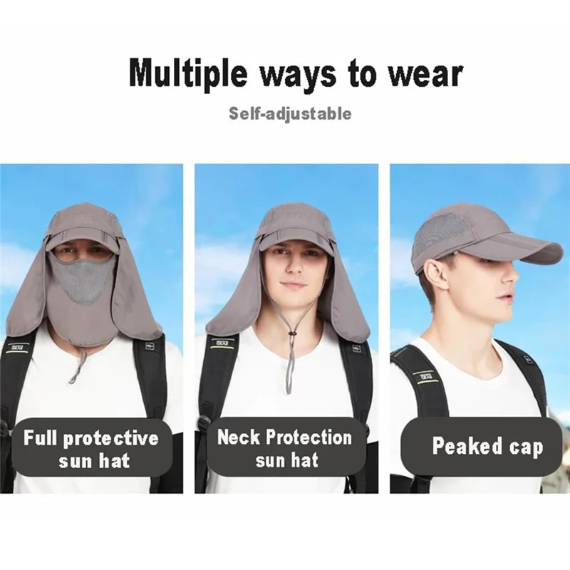 OUTFLY B12038 Anti-UV Outdoor Sun-proof Hat Quick-drying Face Neck Flap Anti-sun Hat - Children Orange