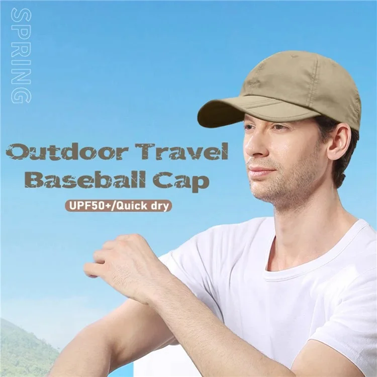 OUTFLY A13003 Summer Outdoor Sun-proof Hat Foldable Lengthen Brim Baseball Cap - Dark Blue / without Logo