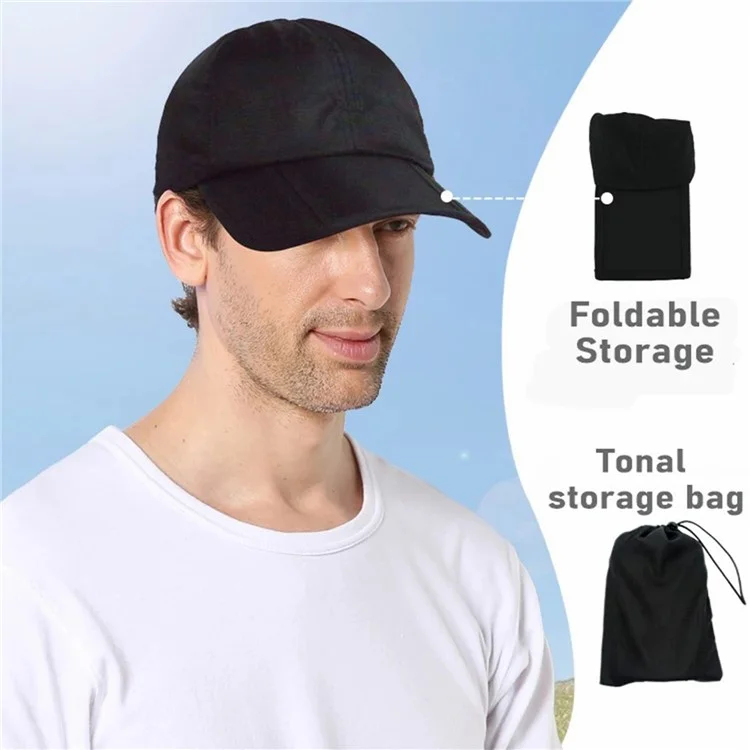 OUTFLY A13003 Summer Outdoor Sun-proof Hat Foldable Lengthen Brim Baseball Cap - Red / with Logo