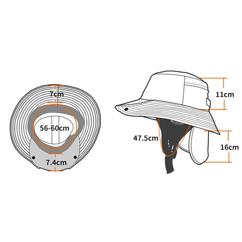 OUTFLY B2301 UPF50+ Sombrero a prueba de sol desmontable y transpirable para pescar - Naranja