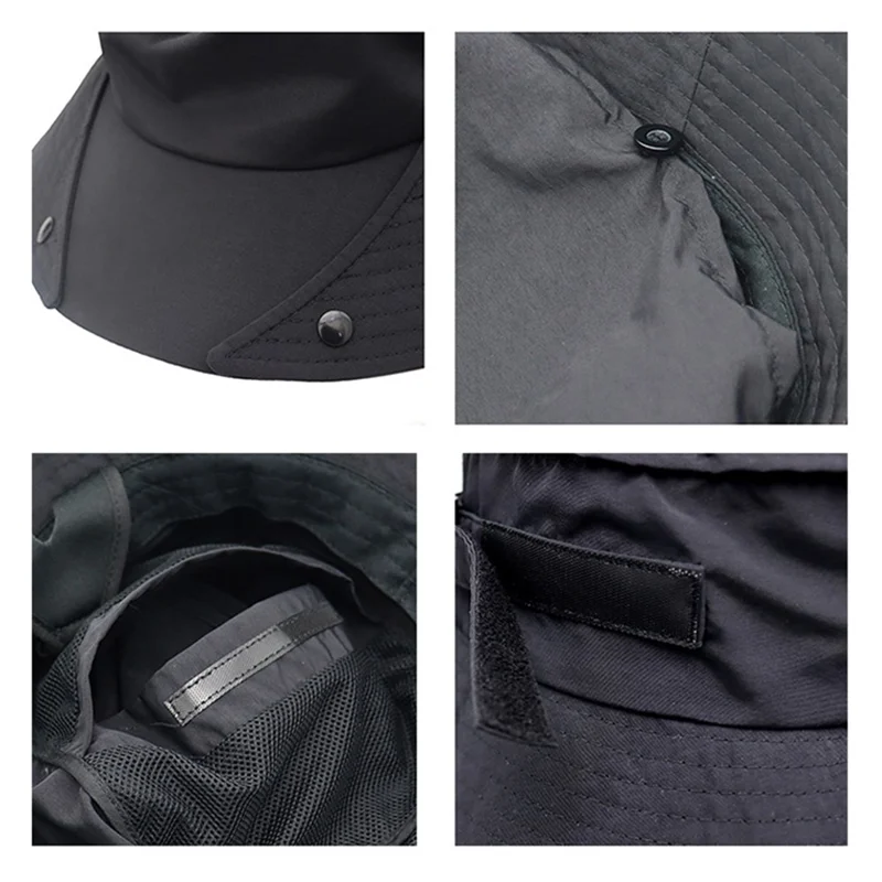 OUTFLY B2301 UPF50+ Sun-proof Hat Detachable Breathable Fishing Hat with Neck Flap - Red