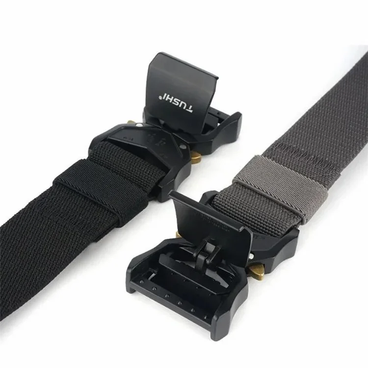 TUSHI 3.8cm Men Tactical Belt Military Nylon Waistband with Aluminum Alloy Quick Release Buckle - Sapphire