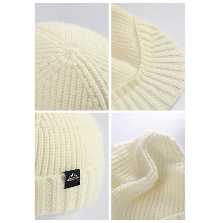 GOLOVEJOY DMZ94 Women Winter Short Brim Warm Cap Windproof Knitted Duckbill Hat - Beige
