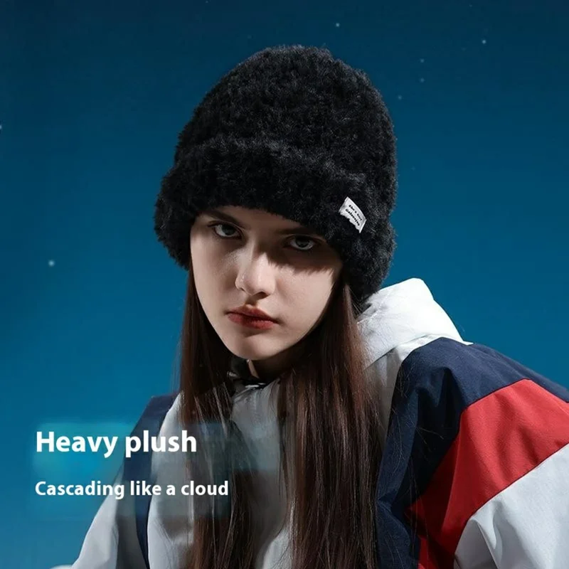 GOLOVEJOY DMZ95 Winter Outdoor Skiing Plush Windproof Hat Women Thicken Warm Cap - Black