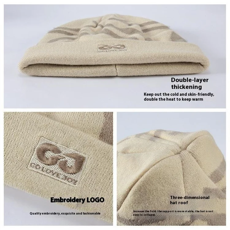 GOLOVEJOY DMZ113 Autumn Winter Ski Hat Ear Protection Beanie Cap for Skiing Cycling Hiking - Khaki