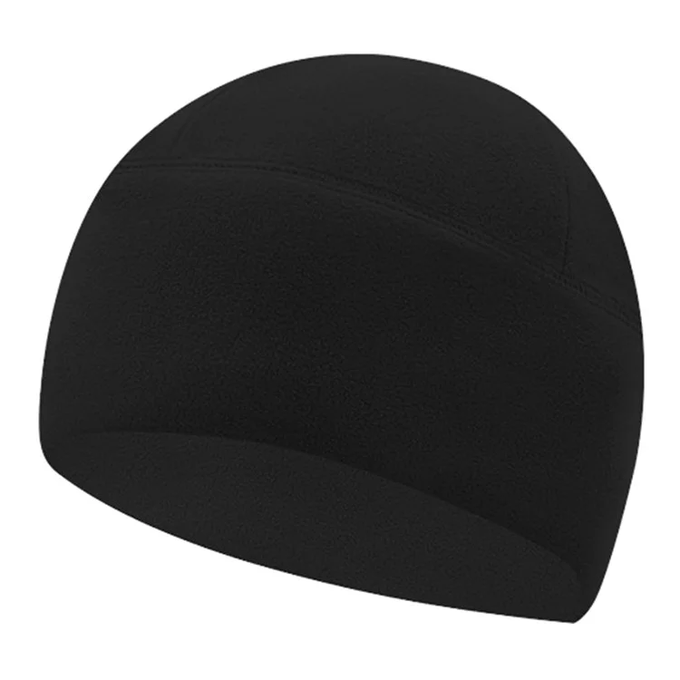 Winter Windproof Polar Fleece Beanie Hat Ear Protection Helmet Liner Cap for Motorcycle Riding - Black
