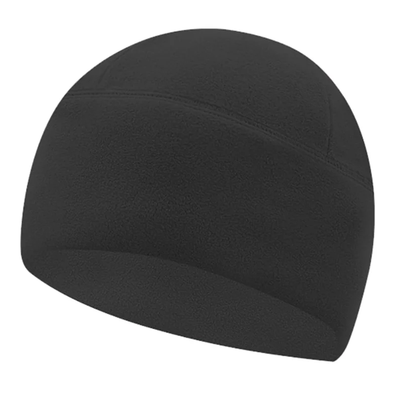 Winter Windproof Polar Fleece Beanie Hat Ear Protection Helmet Liner Cap for Motorcycle Riding - Dark Grey