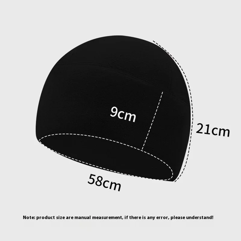 Winter Windproof Polar Fleece Beanie Hat Ear Protection Helmet Liner Cap for Motorcycle Riding - Dark Grey