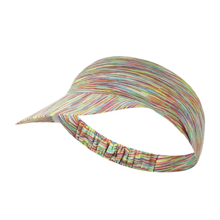 Casquette de sport pour course extérieure - Visière pare-soleil respirante à large bord, séchage rapide, sans sommet - Arc-en-ciel