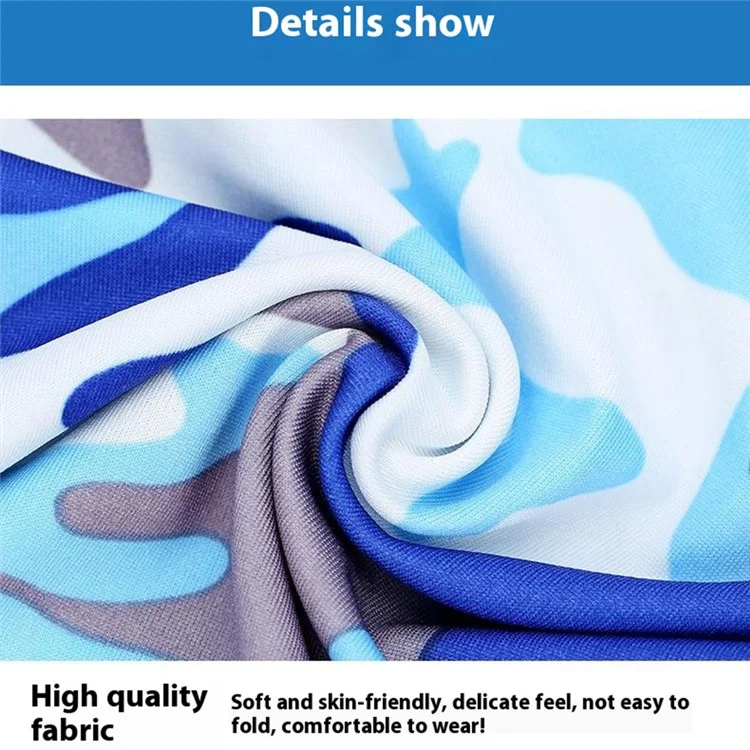 Outdoor Sun Protection Ice Silk Arm Sleeves with Balaclava Face Mask Set for Cycling Climbing Running - Camouflage Blue