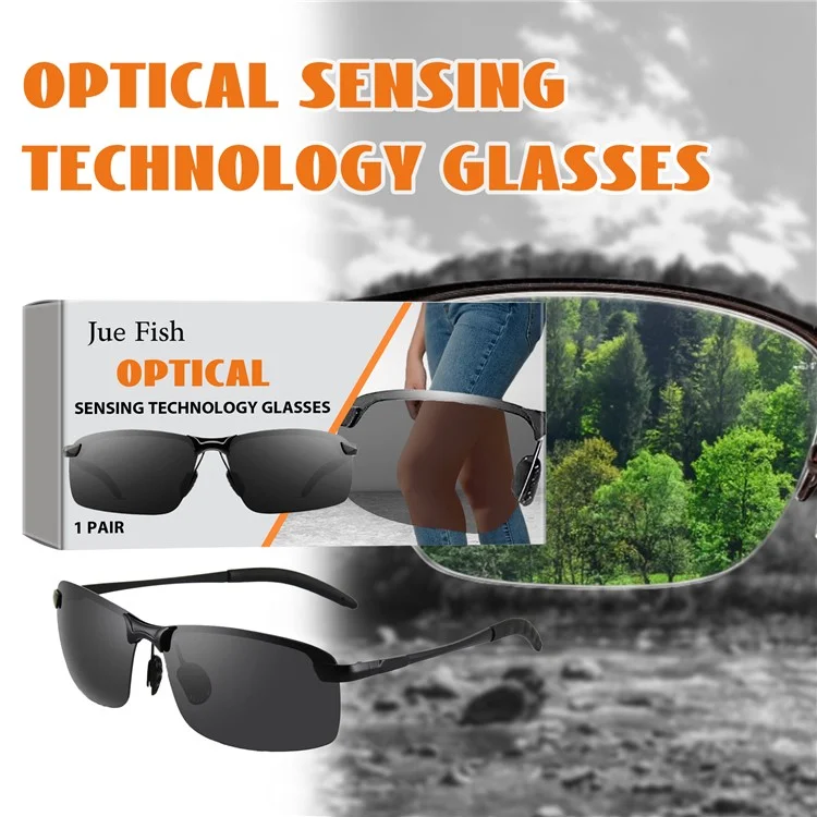 JUE-FISH JUC08-A001-1-WH1 Optical Sensing Glasses Outdoor UV Protection Polarized Sunglasses