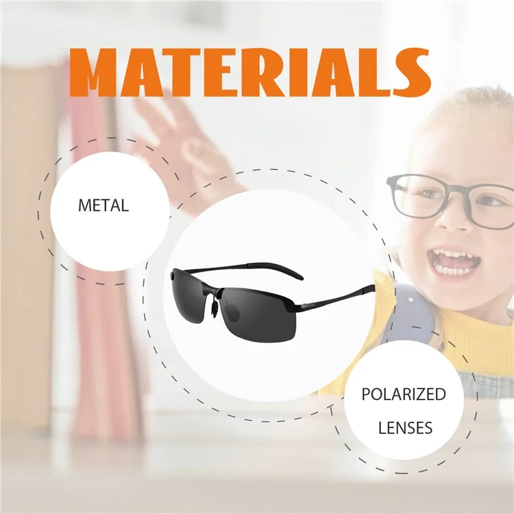 JUE-FISH JUC08-A001-1-WH1 Optical Sensing Glasses Outdoor UV Protection Polarized Sunglasses