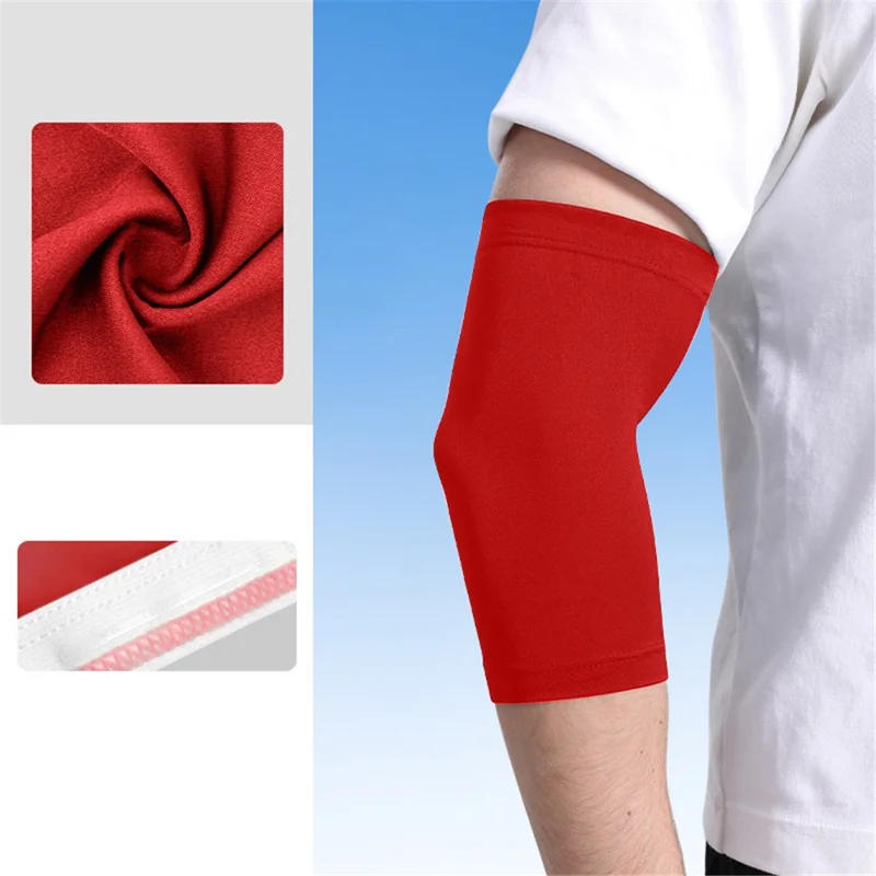 1 Pair Sports Elbow Sleeve Breathable Anti Slip UV Protection Beach Volleyball Arm Sleeve - Red