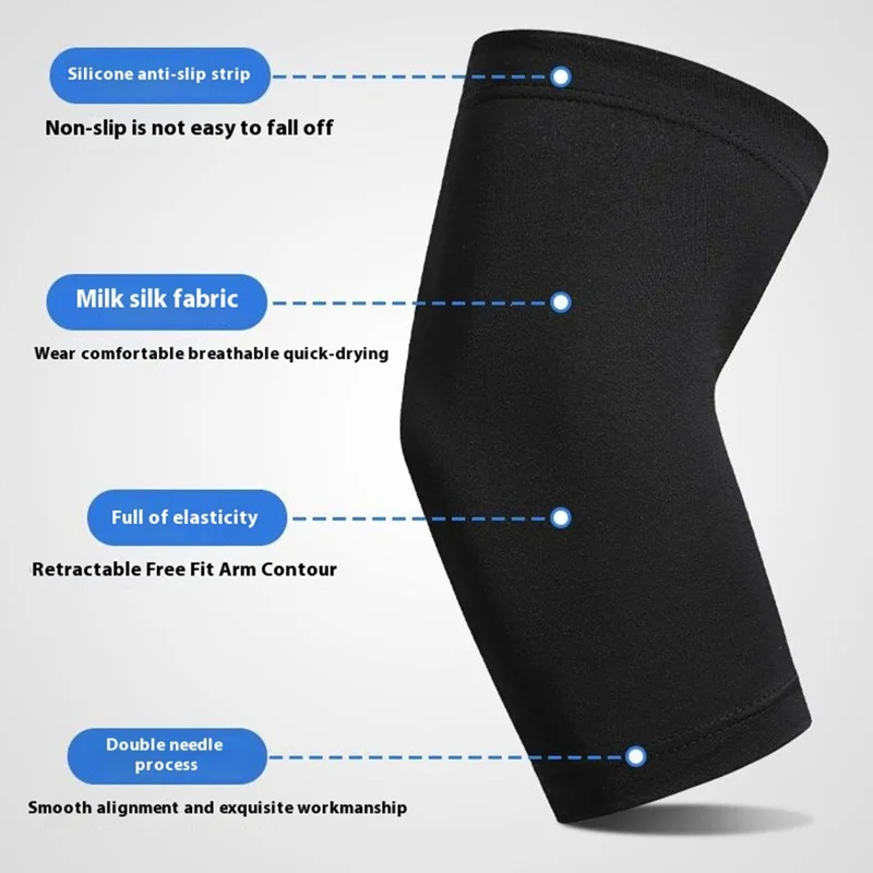 1 Pair Sports Elbow Sleeve Breathable Anti Slip UV Protection Beach Volleyball Arm Sleeve - Red