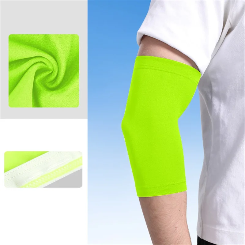 1 Pair Sports Elbow Sleeve Breathable Anti Slip UV Protection Beach Volleyball Arm Sleeve - Fluorescent Green