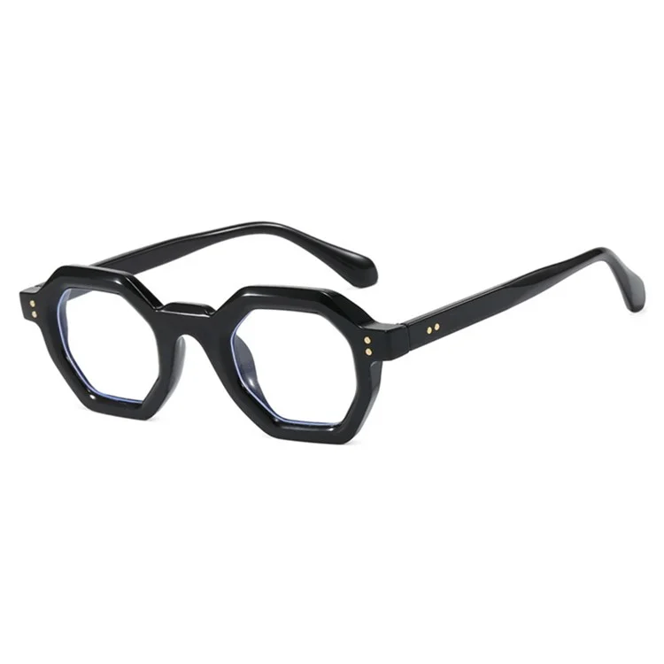 Retro Polygon Frame Eyeglasses Blue Light Blocking Glasses for Eye Strain Prevention Eyewear - C1