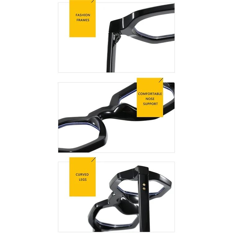Retro Polygon Frame Eyeglasses Blue Light Blocking Glasses for Eye Strain Prevention Eyewear - C1