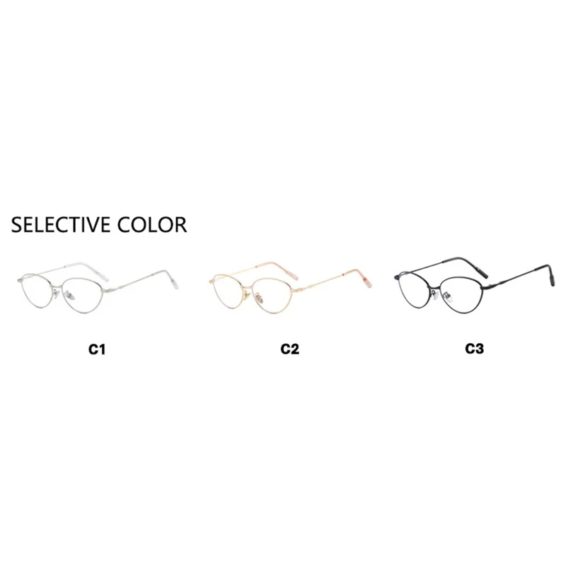 Fashion Oval Small Frame Glasses Anti Blue Light Eyewear Eye Protection Plain Eyeglasses - C2