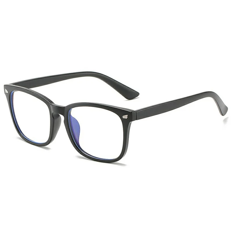 Non Prescription Blue Light Blocking Glasses Retro Square Frame Anti Eye Strain Eyewear for PC Laptop Users - Sand Black
