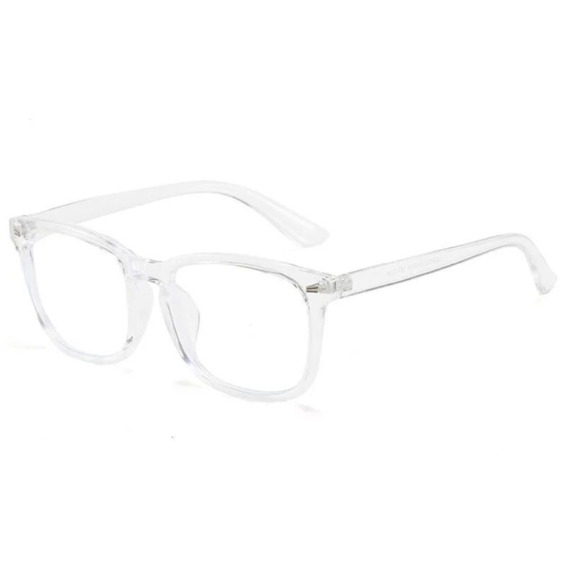 Non Prescription Blue Light Blocking Glasses Retro Square Frame Anti Eye Strain Eyewear for PC Laptop Users - Transparent