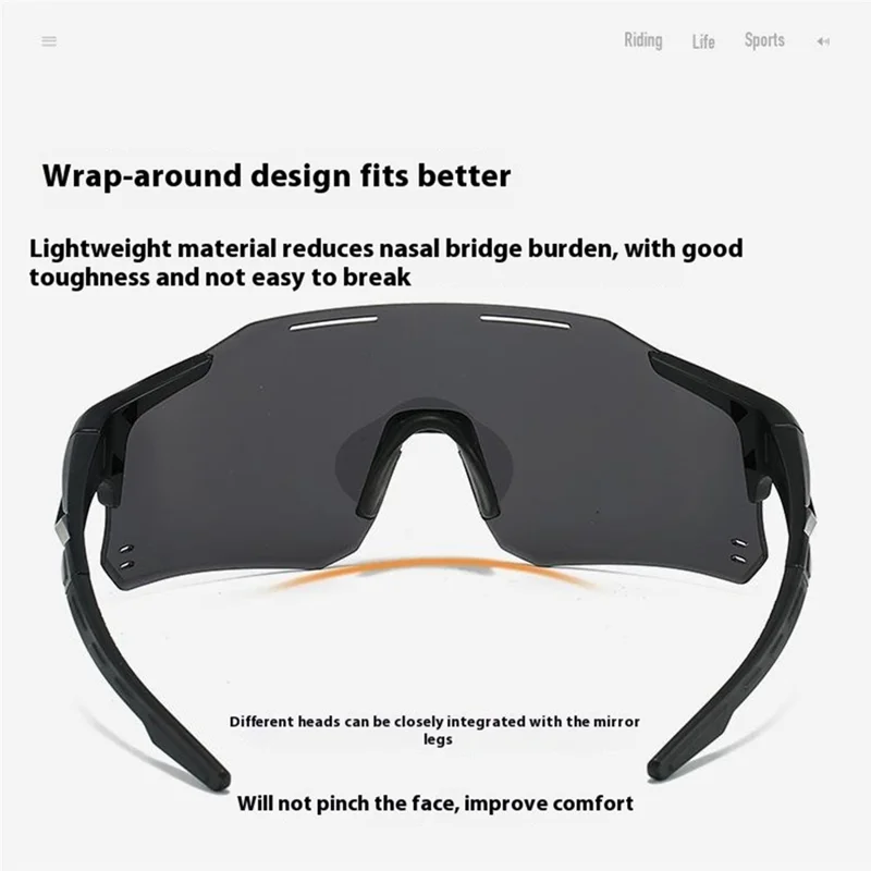 9351 Polarisierte Sonnenbrille für Männer und Frauen - Outdoor Anti-Blendung Nachtsicht Fahren Radfahren Sport Brille - Schwarz / Lila Verspiegelte Linse