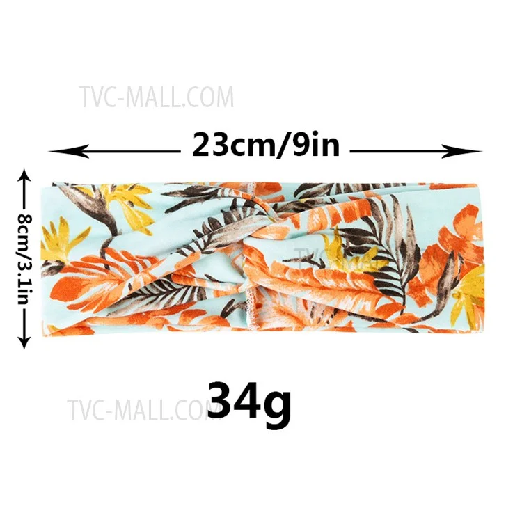 Women Boho Print Stirnbänder Breit Böhmisch Geknotete Kopfbandkopf -wrap -haarband Yoga Elastic Hair Band Für Fitness Running Cycling - #1