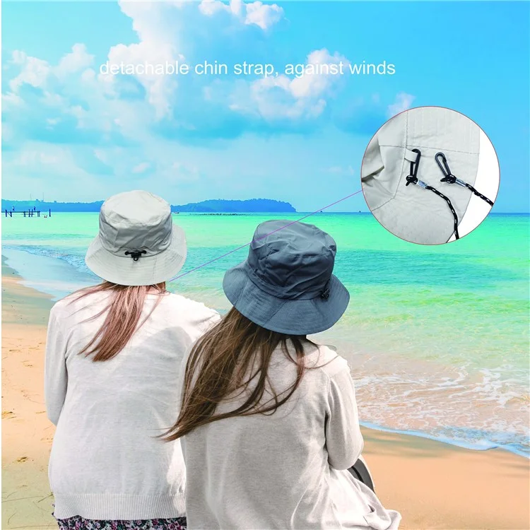 PICTET.FINO RH55 Summer Beach Women Folding Bucket Cap UPF50+ Sun Protection Fisherman Hat - Khaki