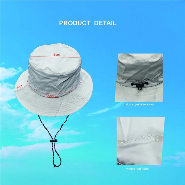 PICTET.FINO RH55 Summer Beach Women Folding Bucket Cap UPF50+ Sun Protection Fisherman Hat - Khaki