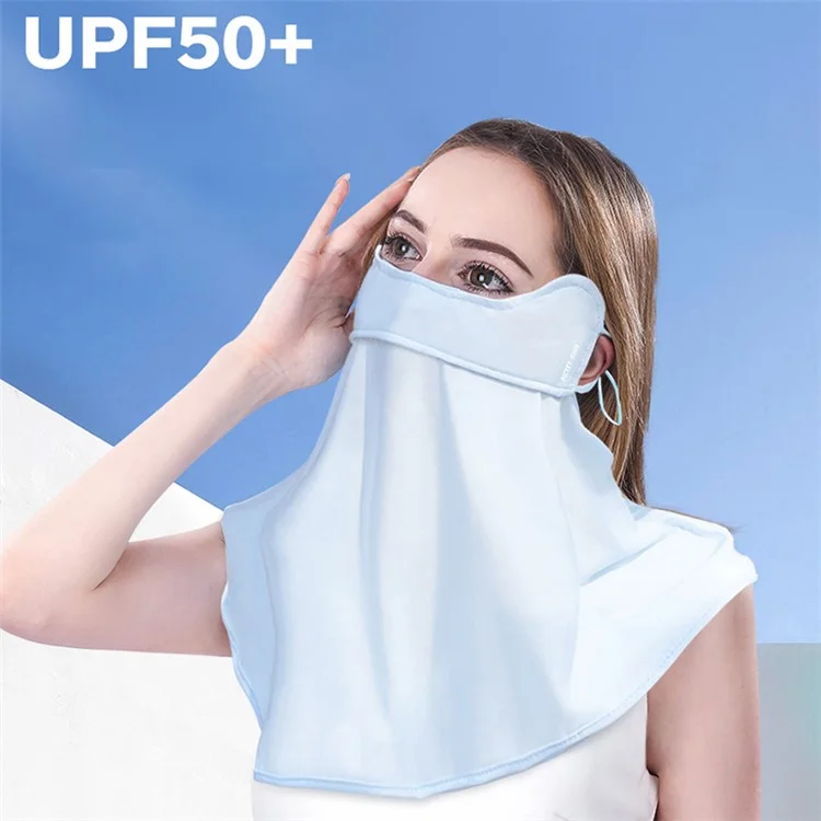 PICTET.FINO RH84 UV Protection Women Ice Silk Face Mask Neck Scarf with Adjustable Ear Loops - Baby Blue