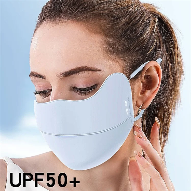 PICTET.FINO RH83 Ice Silk Face Mask UV Protection Breathable Summer Women Face Cover - Light Pink